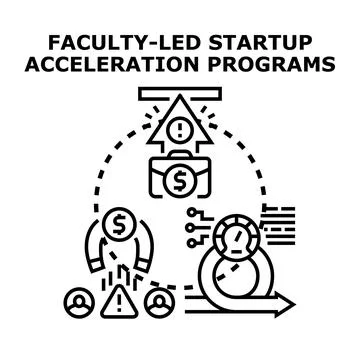 Startup acceleration programs concept for business development Stock Illustration