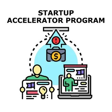 Startup accelerator program concept developing new venture 库存插图