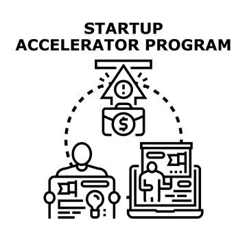 Startup accelerator program concept developing new venture Illustrazione stock