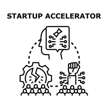 Startup accelerator program developing new business ideas Stock Illustration