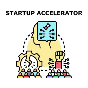 Startup accelerator program developing new business ideas Stock-Illustration