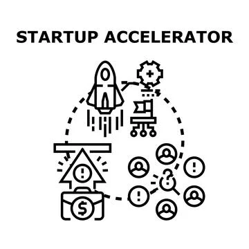 Startup accelerator program growing new business ideas Stock Illustration
