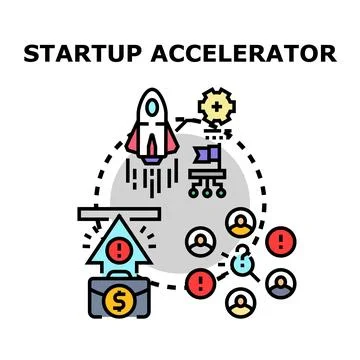 Startup accelerator program growing new business ideas イラスト素材