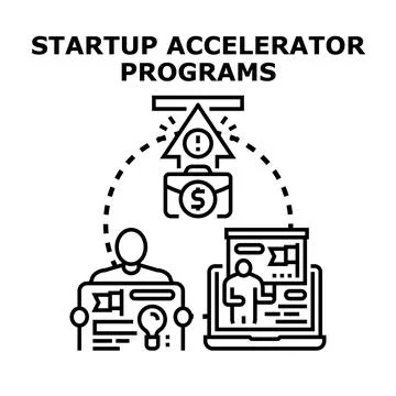 Startup accelerator programs fostering business growth innovation Stock Illustration
