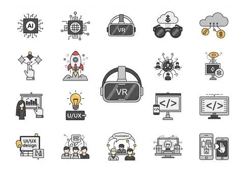 Startup and Tech Vector Icons vector illustration Illustrazione stock
