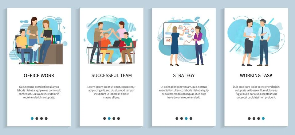 Startup and Working Task, Office Work Website イラスト素材