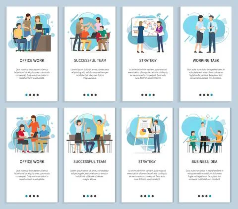 Startup and Working Task, Office Work Website Stock Illustration