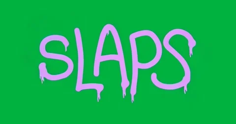 Startup animating graffiti 'SLAPS' pulsing, resizing, swirling mist on Stock Footage 317283915