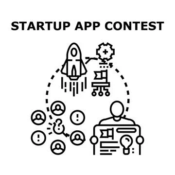 Startup app contest development and idea presentation Illustration