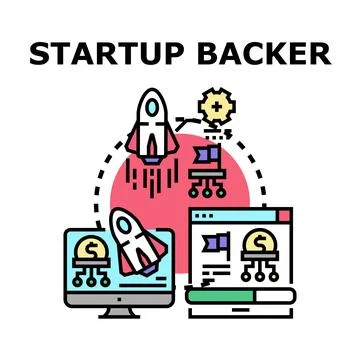 Startup backer business financing development illustration Stock Illustration