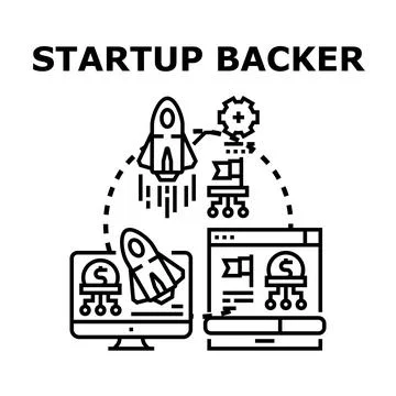 Startup backer business financing development illustration イラスト素材