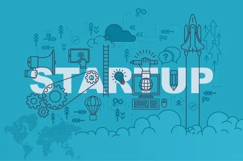 Startup banner background design concept Stock Illustration