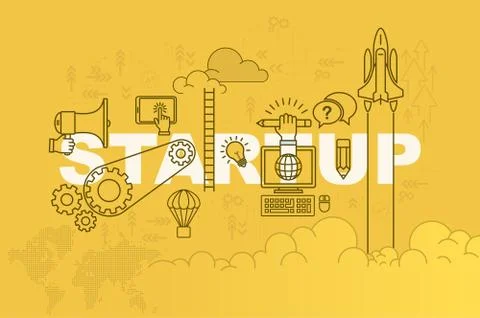 Startup banner background design concept Stock Illustration