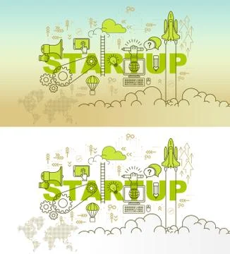 Startup banner background design concept Stock Illustration