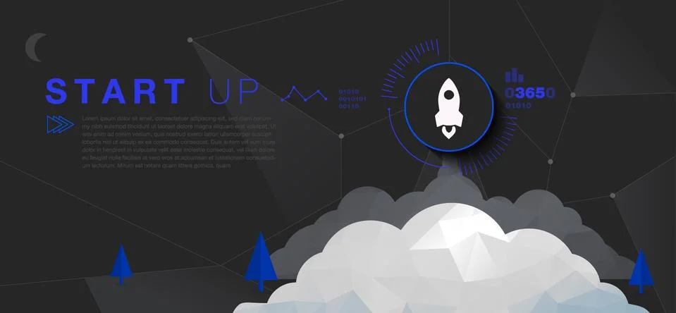 Startup banner Stock Illustration