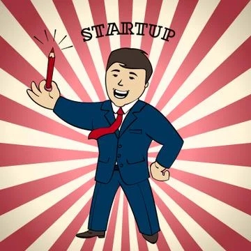 Startup banner, vector illustration Stock Illustration