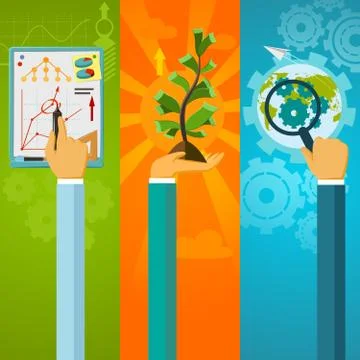 Startup Banners Vertical Stock Illustration