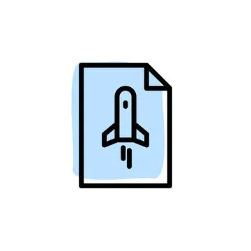 Startup, book with color shadow vector icon in book set Stock Illustration