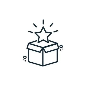Startup with box star line style icon 스톡 일러스트