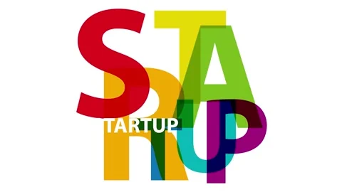 Startup. Broken text, animated illustration in seamless loop Stock Footage 239894851