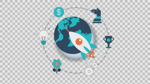 Startup Business Animation Vector Motion Graphics Loop HD Stock Footage 59400574