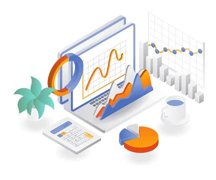 Startup business development analyst data Stock Illustration