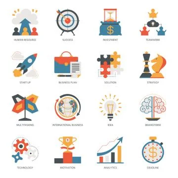 Startup business icon vector start up businessplanning with success strategy or Stockillustratie