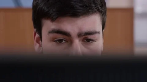 Startup business, software developer working on computer at modern office. Guy Stock Footage 82124026