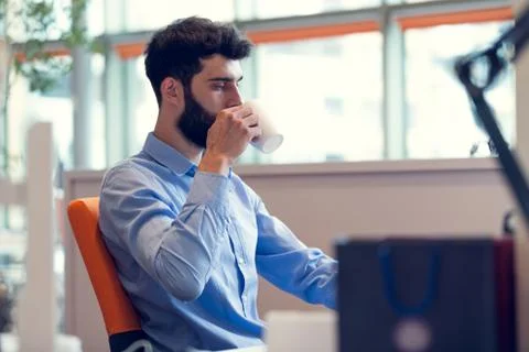 Startup business, software developer working on computer at modern office 写真素材