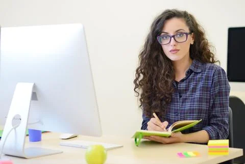 Startup business, software developer working on computer at modern office 스톡 사진