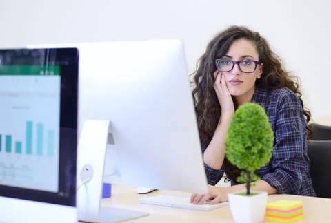 Startup business, software developer working on computer at modern office 写真素材