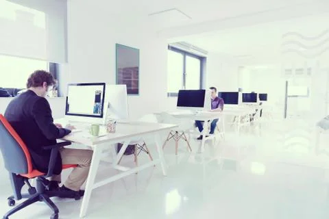 Startup business, software developer working on computer 写真素材