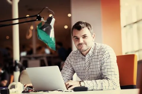 Startup business, software developer working on computer 写真素材