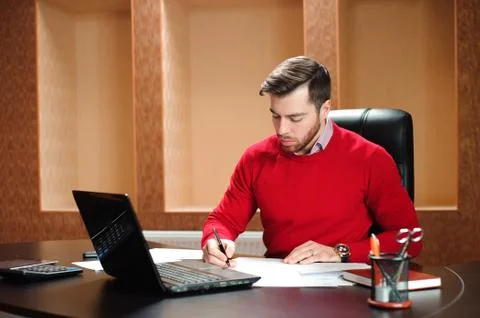 Startup business, software developer working on computer 스톡 사진