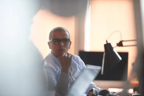 Startup business, software developer working on computer startup business,... Stock Photos