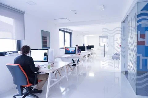 Startup business, software developer working on computer startup business,... Stock Photos