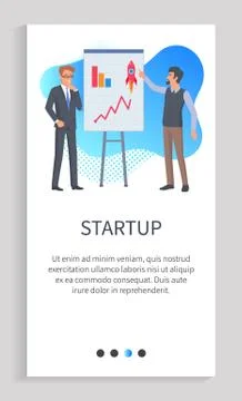 Startup Business Solution Presentation Website App 스톡 일러스트