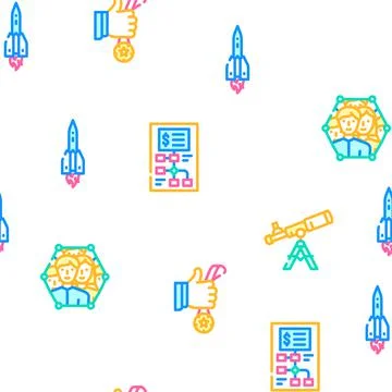 Startup Business Work Vector Seamless Pattern Illustrazione stock