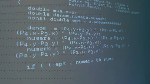 Startup camera tilting and panning down right while revealing C++ HTTP geometry Video stock 317858534
