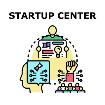 Startup center offering innovation, technology, and business development Stock Illustration