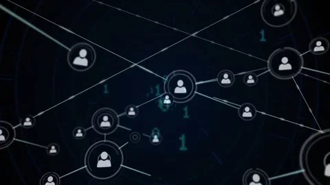 On startup central user icon appearing and initiating network growth for showing Stock Footage 330062004