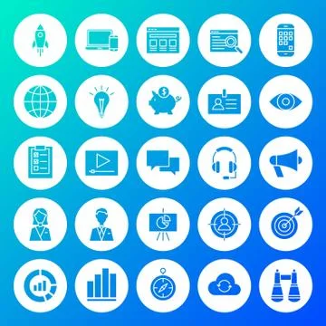 Startup Circle Solid Icons Stock Illustration