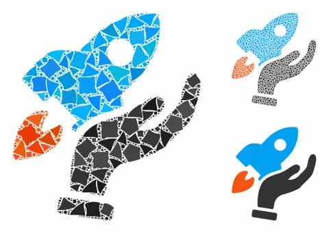 Startup Composition Icon of Inequal Pieces Stock Illustration