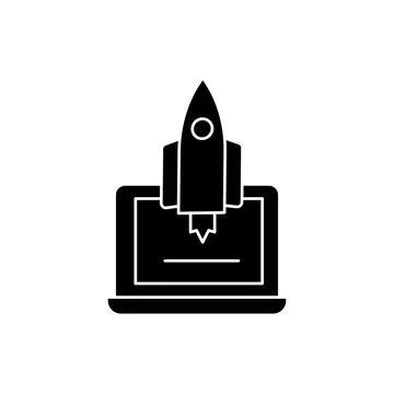 Startup computer icon. Simple business intention icons for ui and ux, website or Stock Illustration