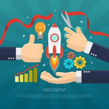 Startup Concept Flat イラスト素材