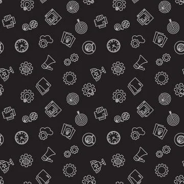 Startup dark seamless pattern. Vector background Illustrazione stock