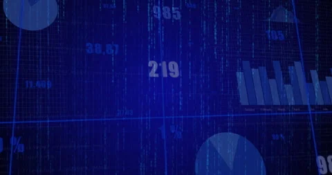 On startup data dashboard elements emerging and updating across grid for Stock Footage 311900762