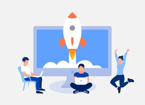 Startup design concept. 库存插图