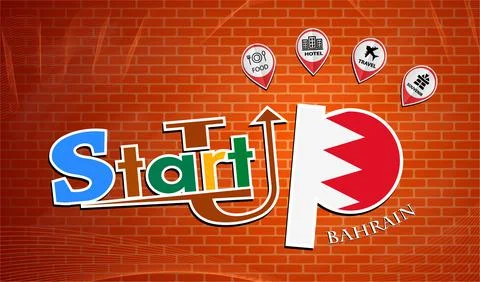 Startup  design made from the flag of Bahrain, conceptual vector Stock Illustration