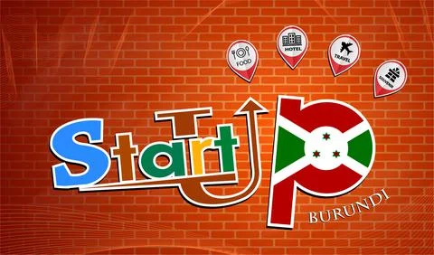 Startup  design made from the flag of Burundi, conceptual vector Stock Illustration